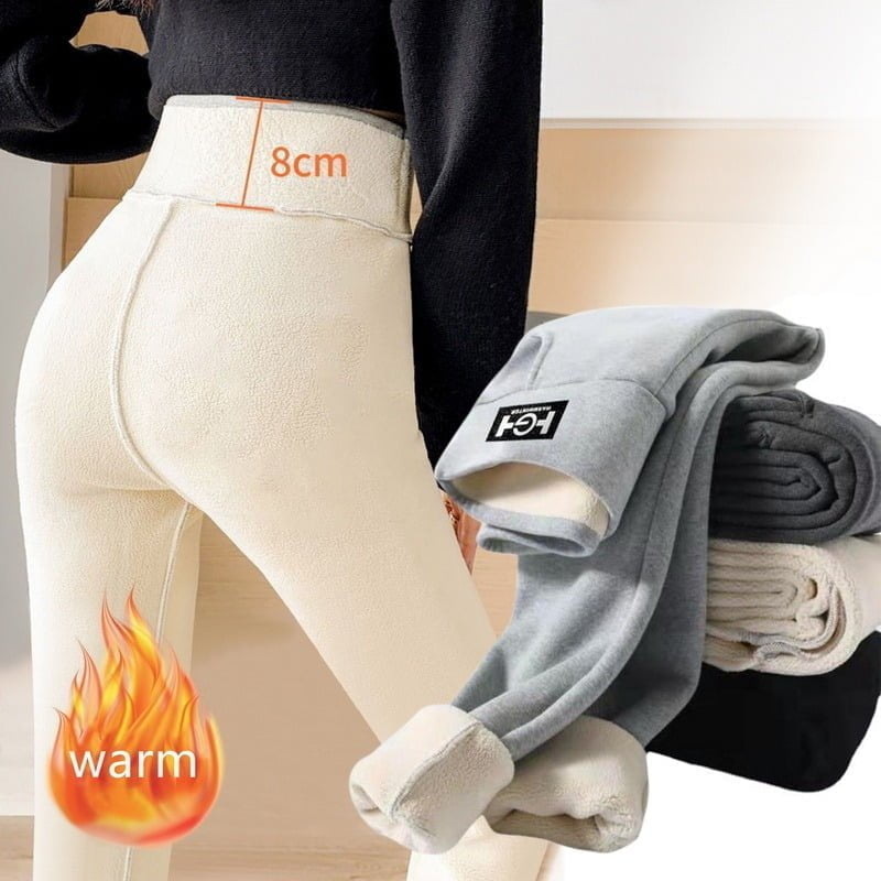 Women Winter Velvet Leggings Warm High Waist Slim Solid Thermal Pants Comfortable Stretchy Skinny Pantyhose