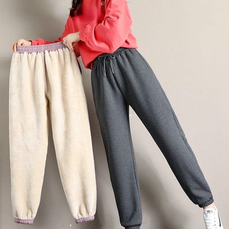 Warm Leggings Casual Hight Waist Elastic Lace-up Long Pants 2023