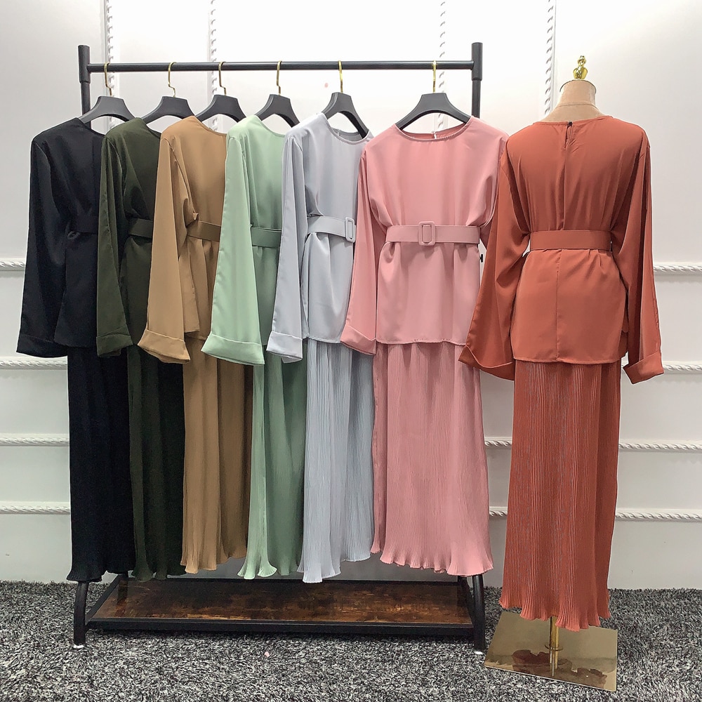 2 Pieces Muslim tops and skirt Turkish Hijab Muslim set