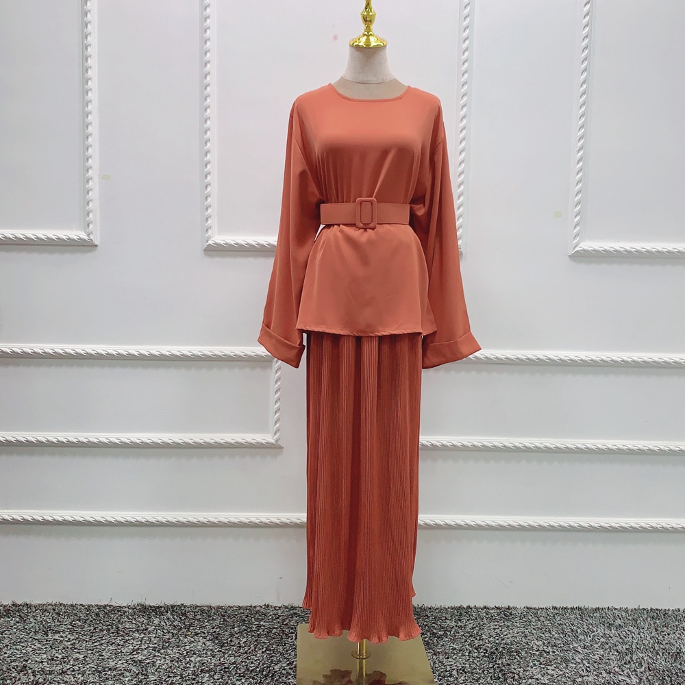 2 Pieces Muslim tops and skirt Turkish Hijab Muslim set