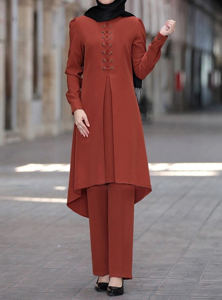 Long Tops Islamic Sets Women Muslim Clothing Set - I Shop Turkey