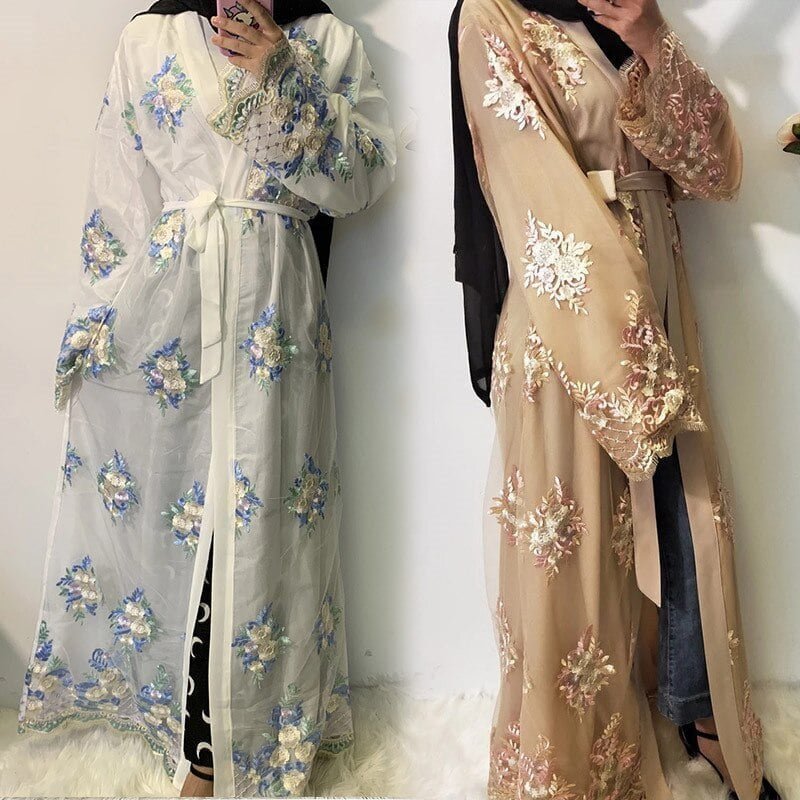 Modern Embroidery Abaya Dress - Long Sleeve Turkish Style Abaya 2023 ...
