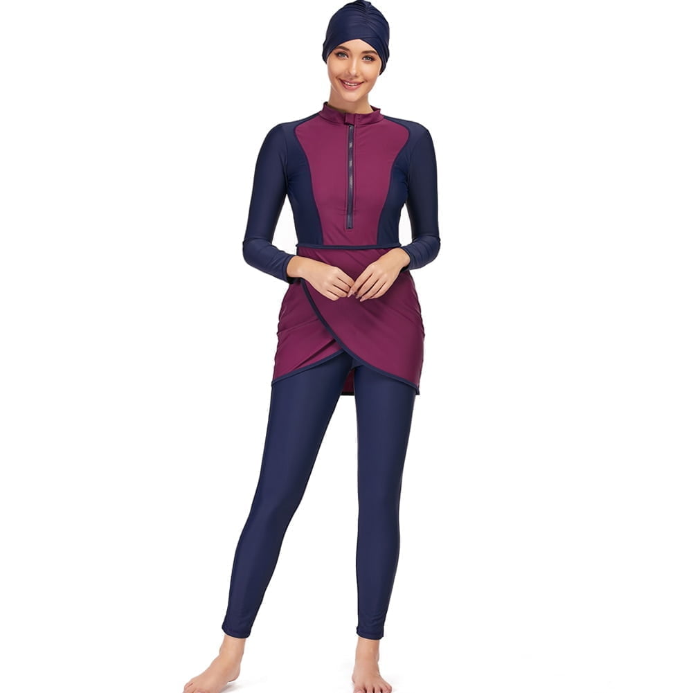 2023 Long Sleeve muslim swimsuit plus size swimwear women muslim swimwear Nylon Burkini Swimming maillot de bain femme musulmane