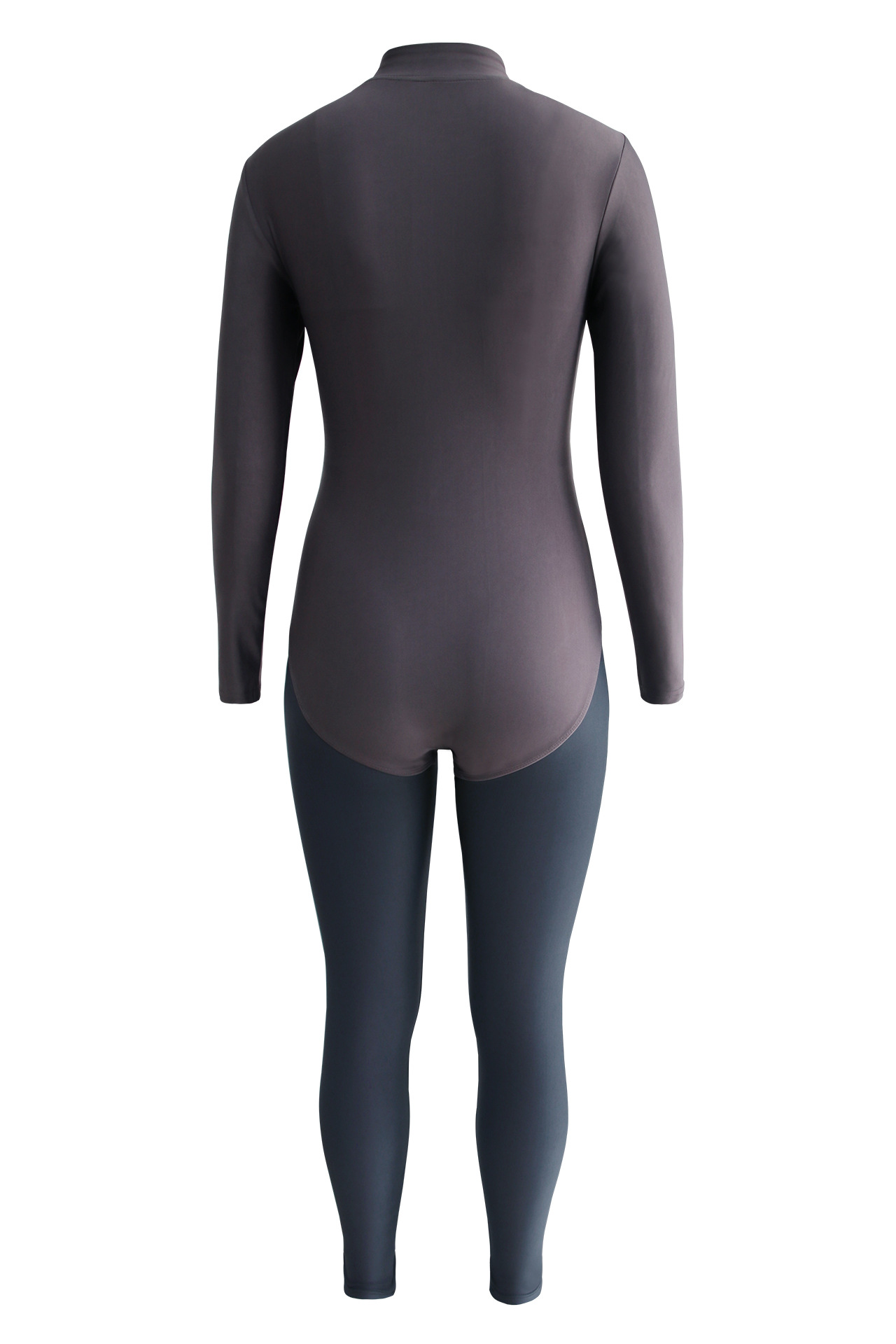 4POSE Women's Full Body Burkini Hijab 2-Piece Swimsuit Set Black Grey