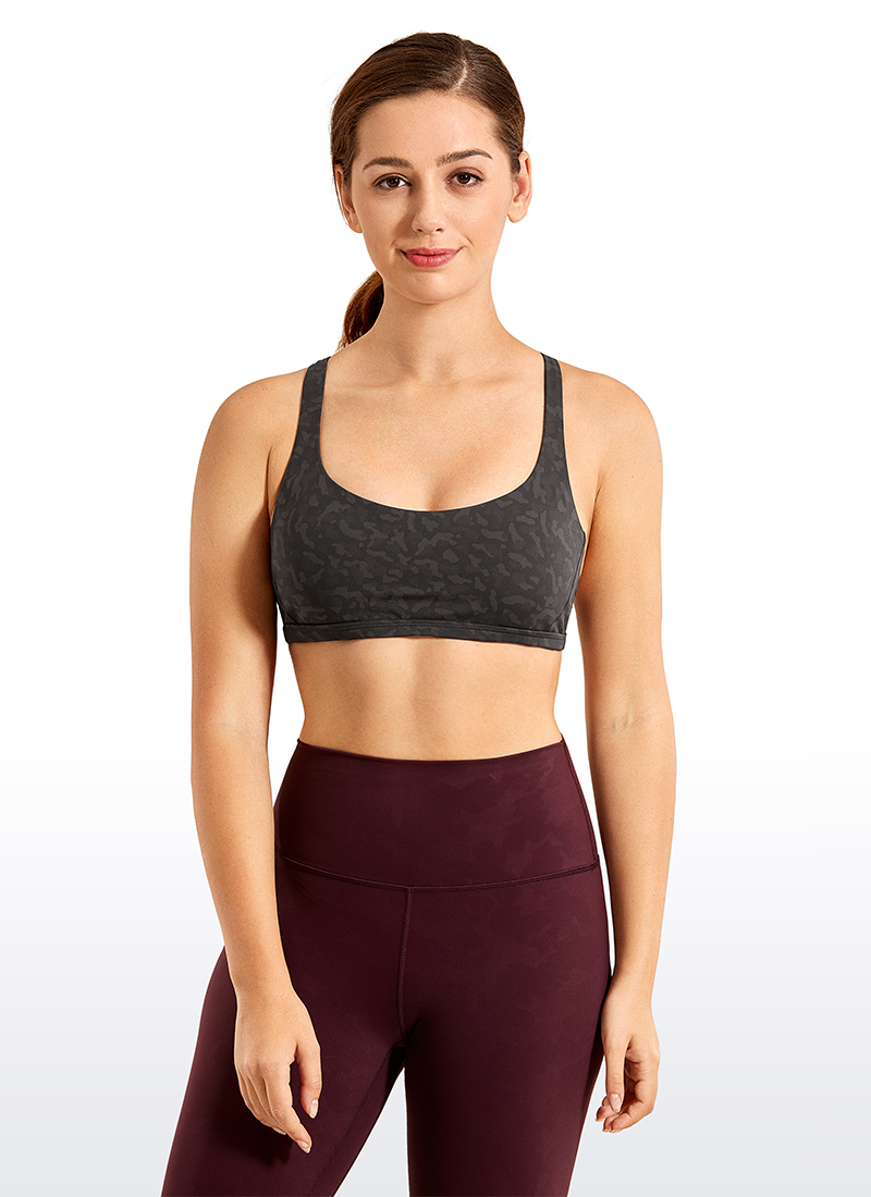 CRZ YOGA Strappy Padded Sports Bra for Women Activewear