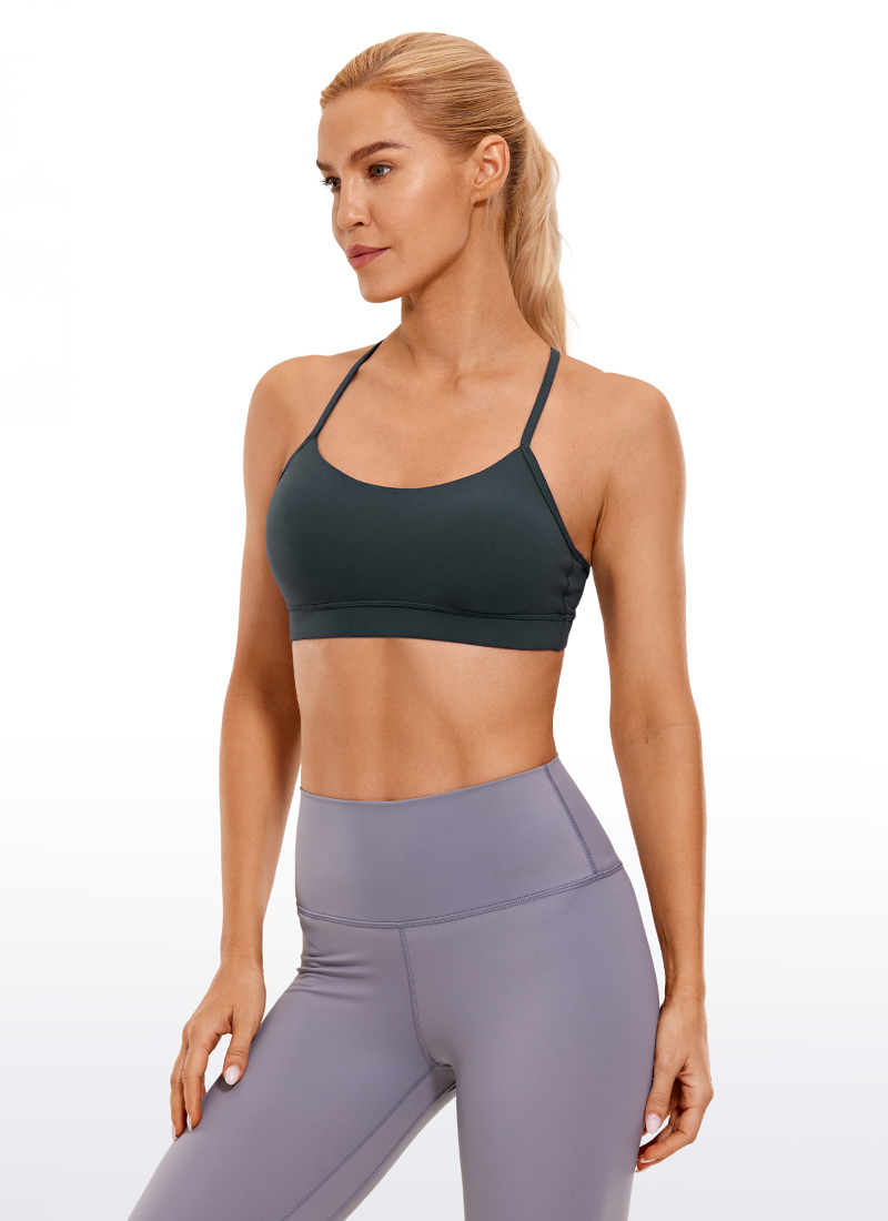 CRZ YOGA Womens Longline Sports Bra with Y-Back and Removable Pads