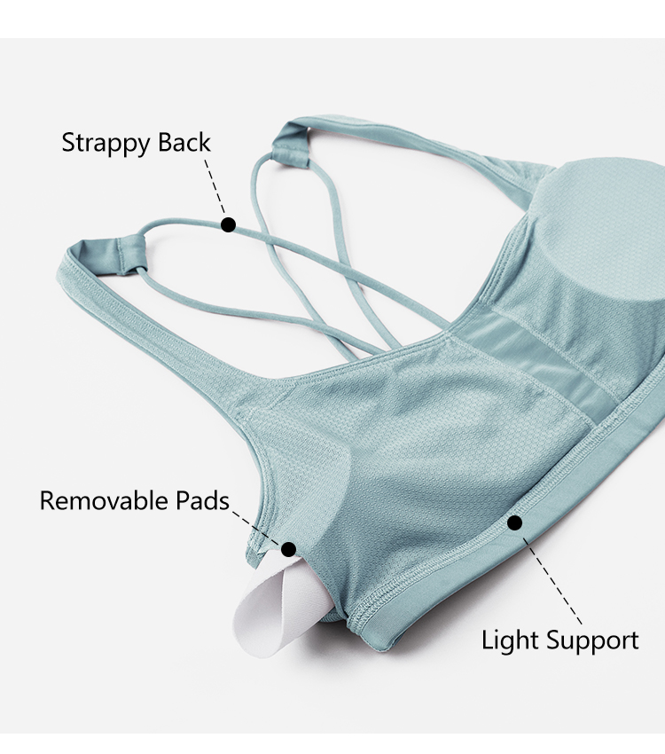 CRZ YOGA Women's Light Support Cross Back Wirefree Removable Cups Yoga  Sport Bra
