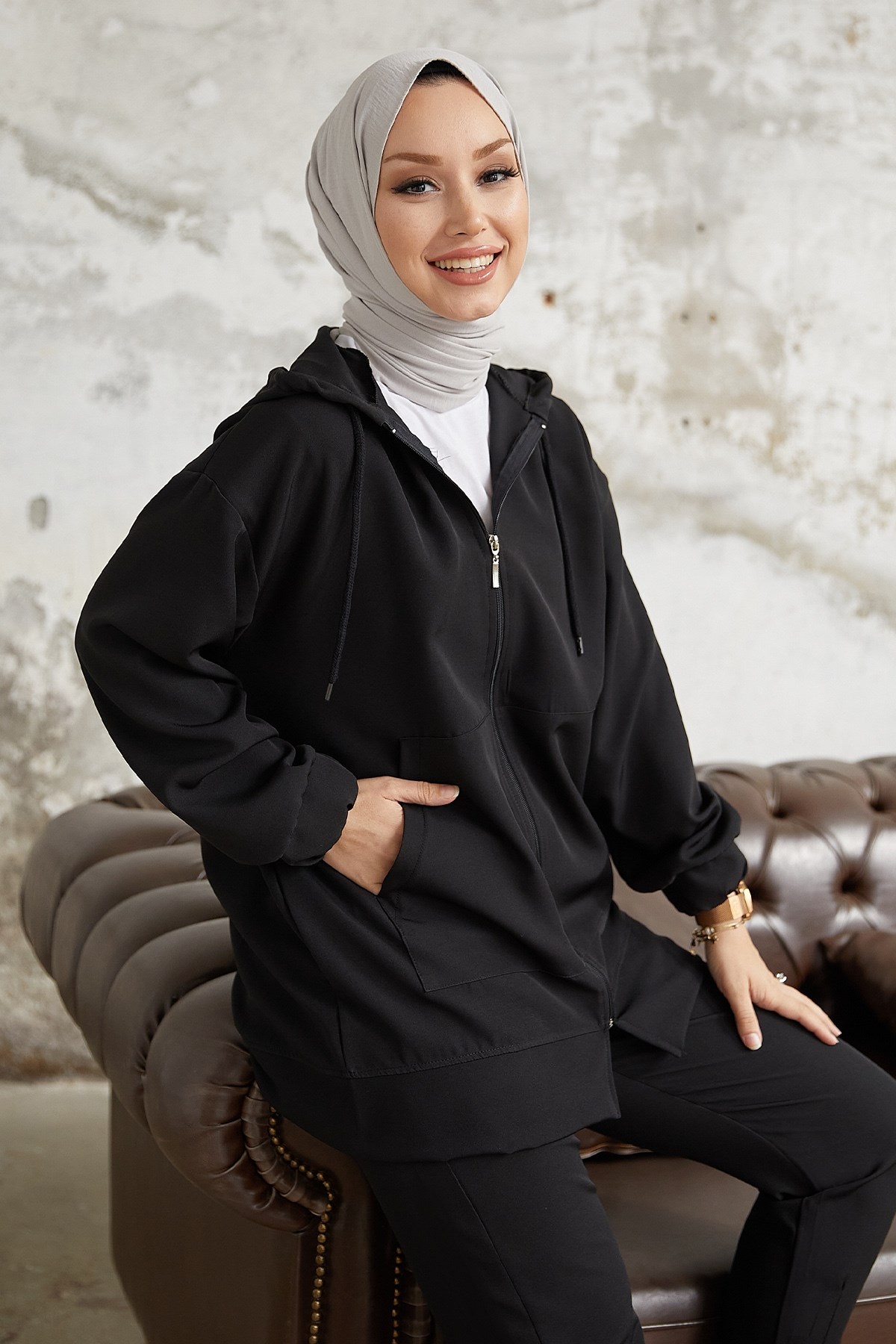 Two-Piece Modest Hijab Sportswear Hoodie Sport Tracksuit - I Shop Turkey