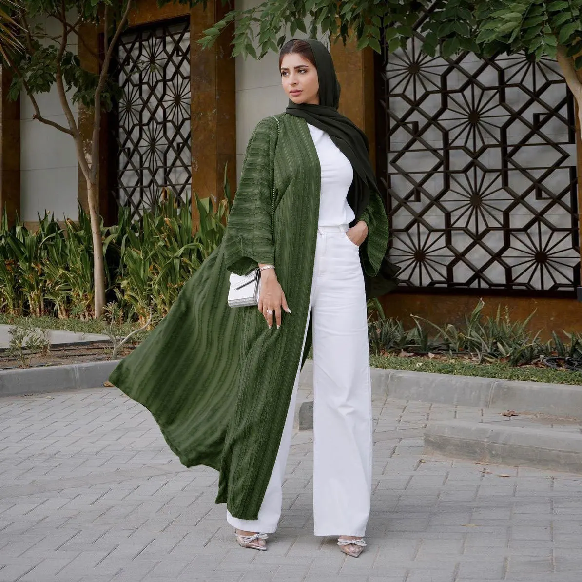 Knit Cardigan Abaya Muslim Coat Women Open Abayas Dubai Islamic Fashion Clothes Ropa Arabe Turkish Tunic Kimono Femme Musulmane