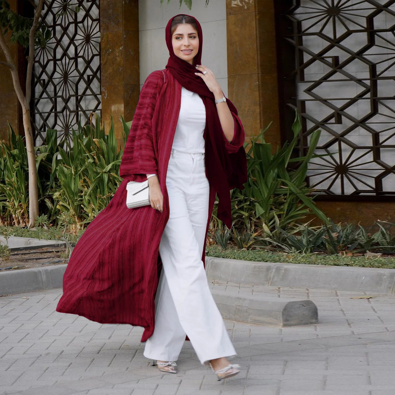 Knit Cardigan Abaya Muslim Coat Women Open Abayas Dubai Islamic Fashion Clothes Ropa Arabe Turkish Tunic Kimono Femme Musulmane