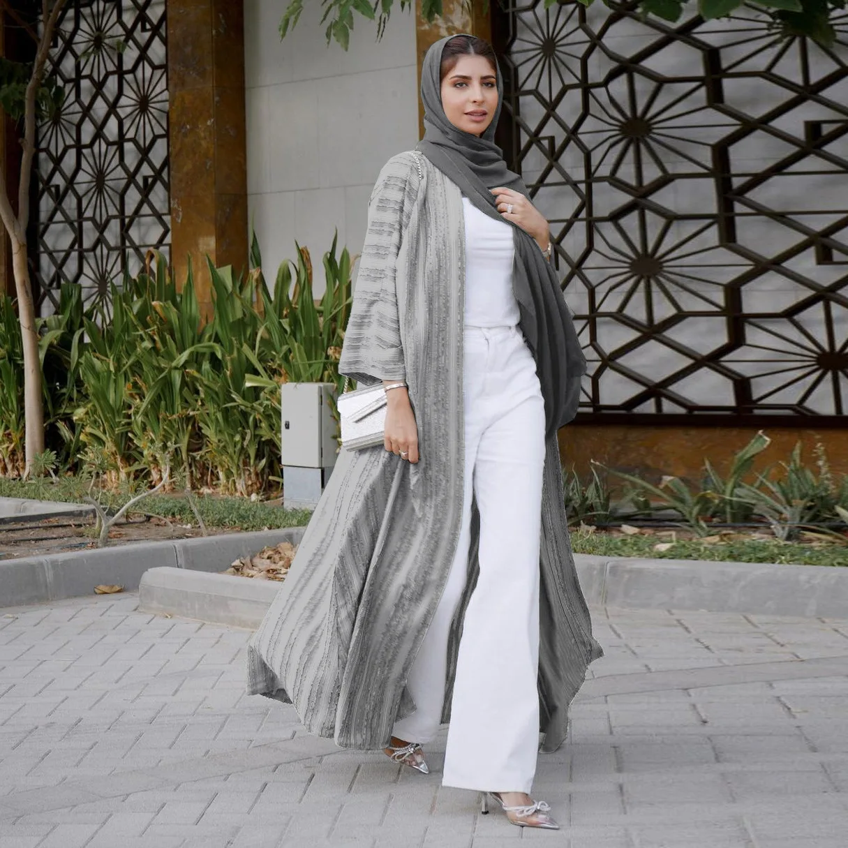 Knit Cardigan Abaya Muslim Coat Women Open Abayas Dubai Islamic Fashion Clothes Ropa Arabe Turkish Tunic Kimono Femme Musulmane