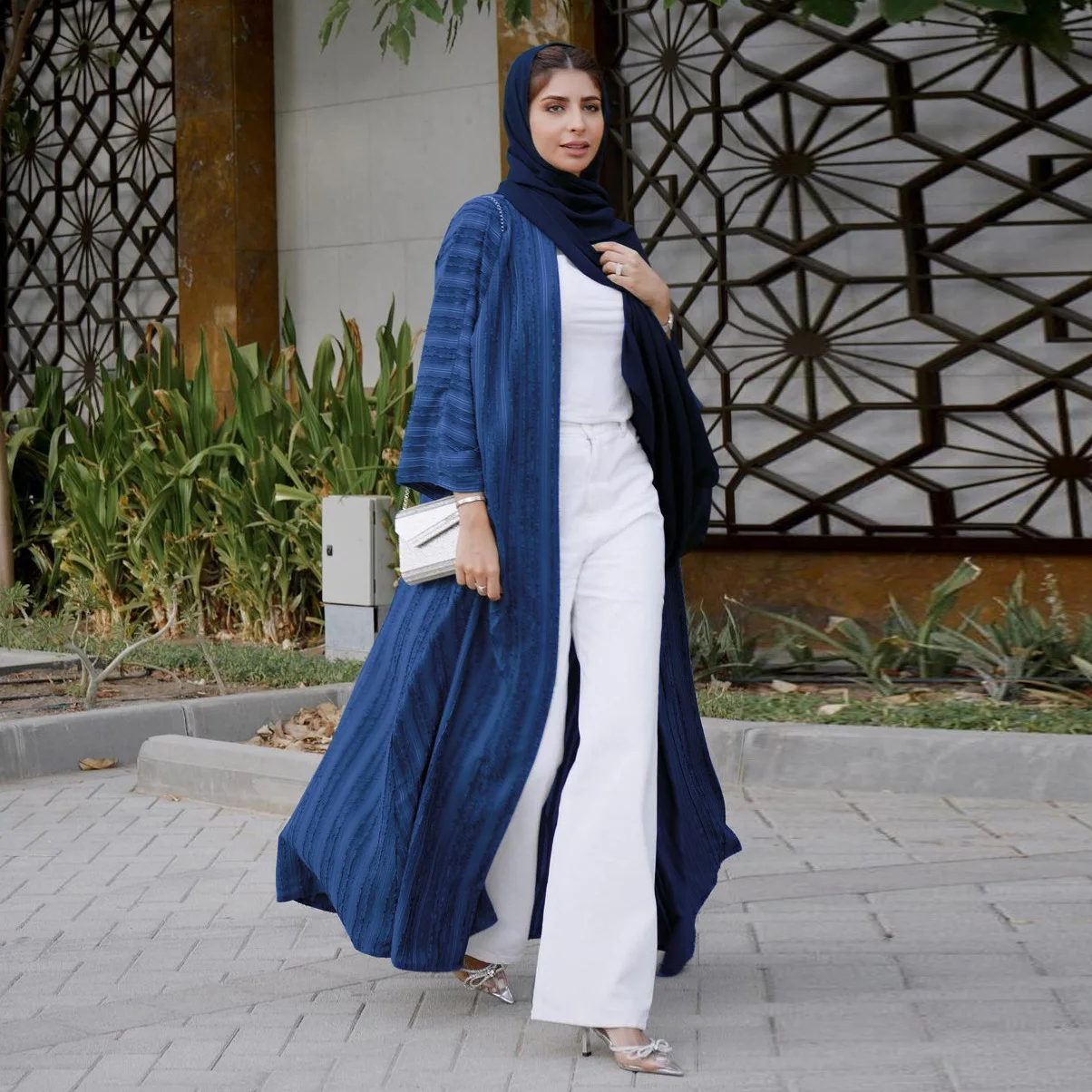 Knit Cardigan Abaya Muslim Coat Women Open Abayas Dubai Islamic Fashion Clothes Ropa Arabe Turkish Tunic Kimono Femme Musulmane