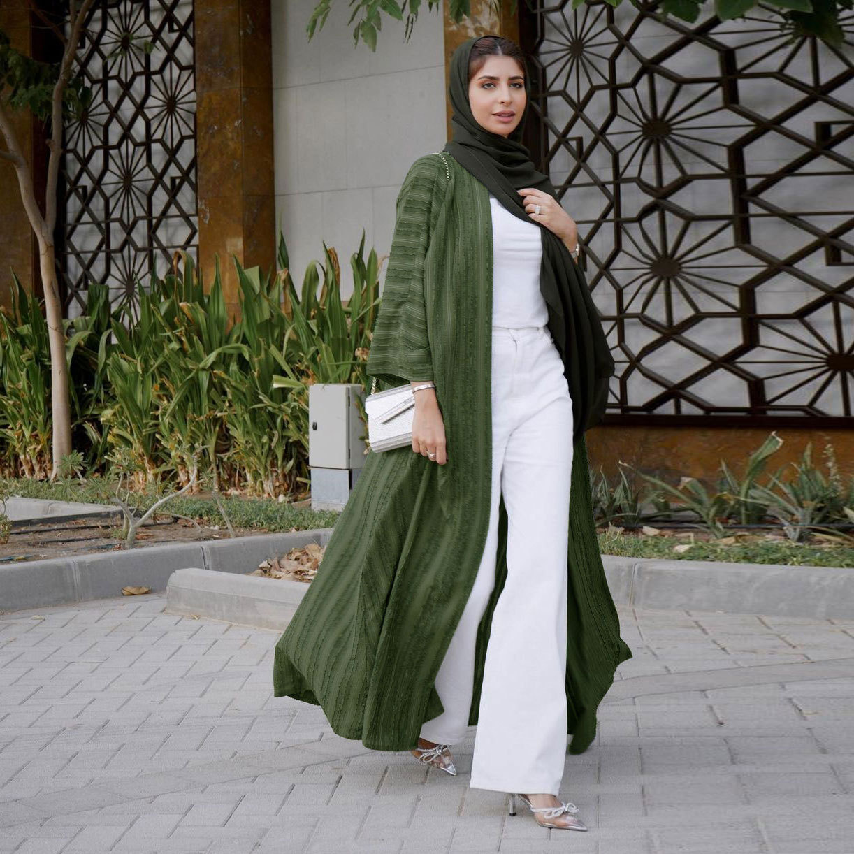 Knit Cardigan Abaya Muslim Coat Women Open Abayas Dubai Islamic Fashion Clothes Ropa Arabe Turkish Tunic Kimono Femme Musulmane
