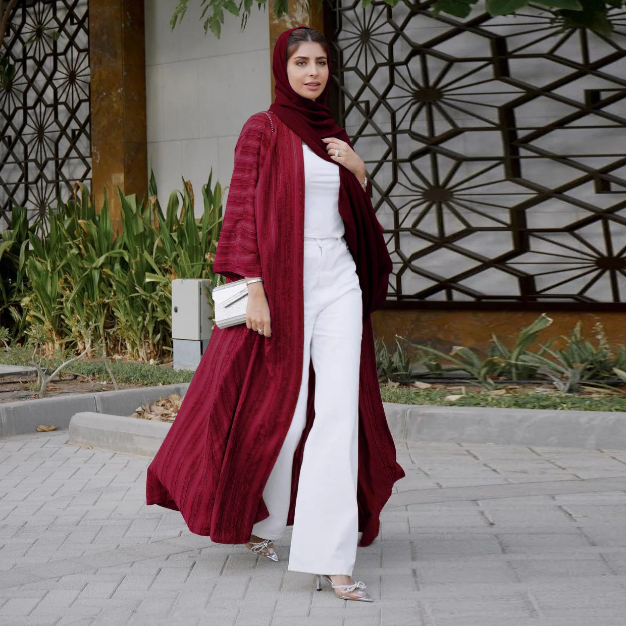 Knit Cardigan Abaya Muslim Coat Women Open Abayas Dubai Islamic Fashion Clothes Ropa Arabe Turkish Tunic Kimono Femme Musulmane