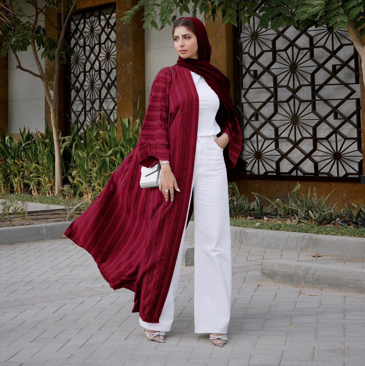 Knit Cardigan Abaya Muslim Coat Women Open Abayas Dubai Islamic Fashion Clothes Ropa Arabe Turkish Tunic Kimono Femme Musulmane