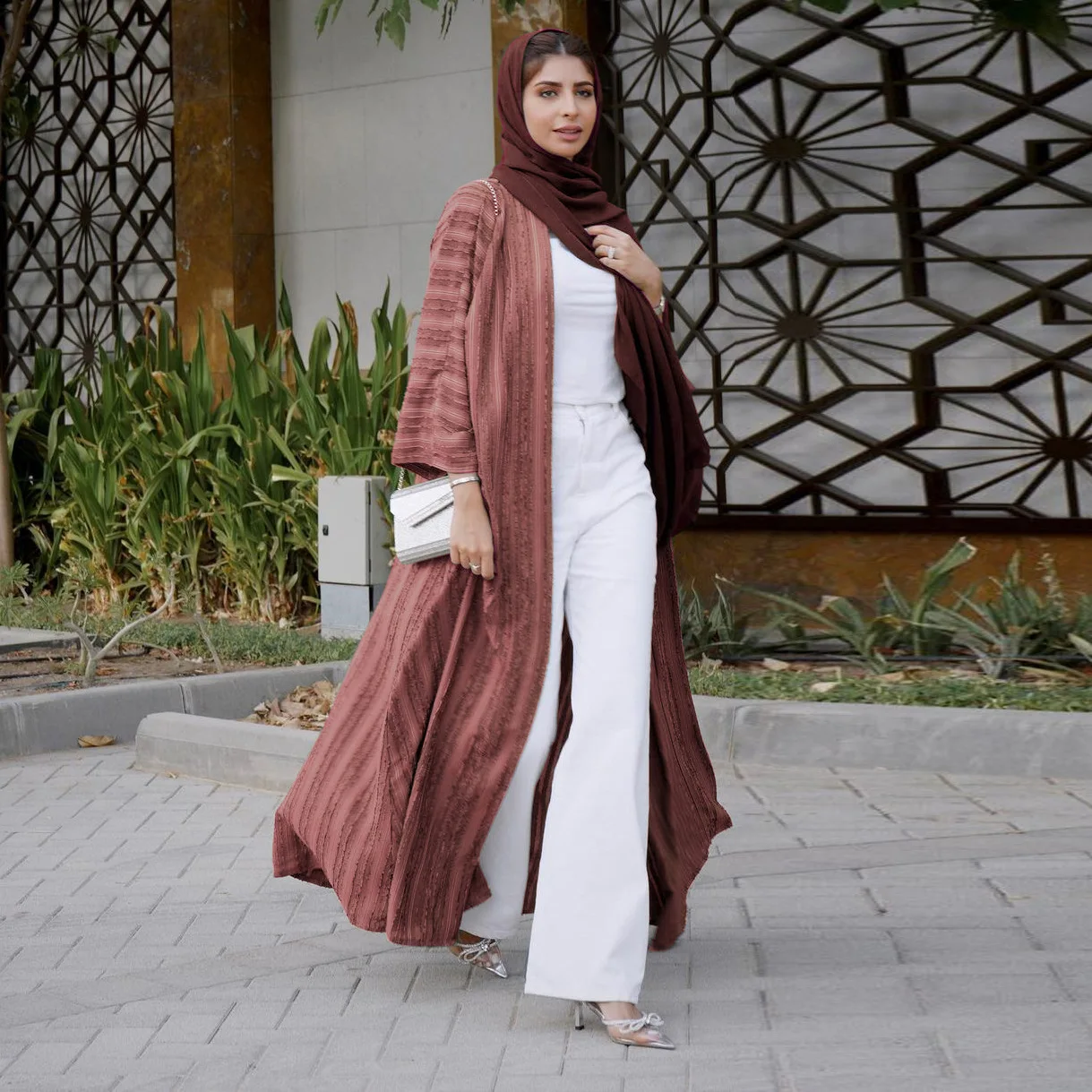 Knit Cardigan Abaya Muslim Coat Women Open Abayas Dubai Islamic Fashion Clothes Ropa Arabe Turkish Tunic Kimono Femme Musulmane