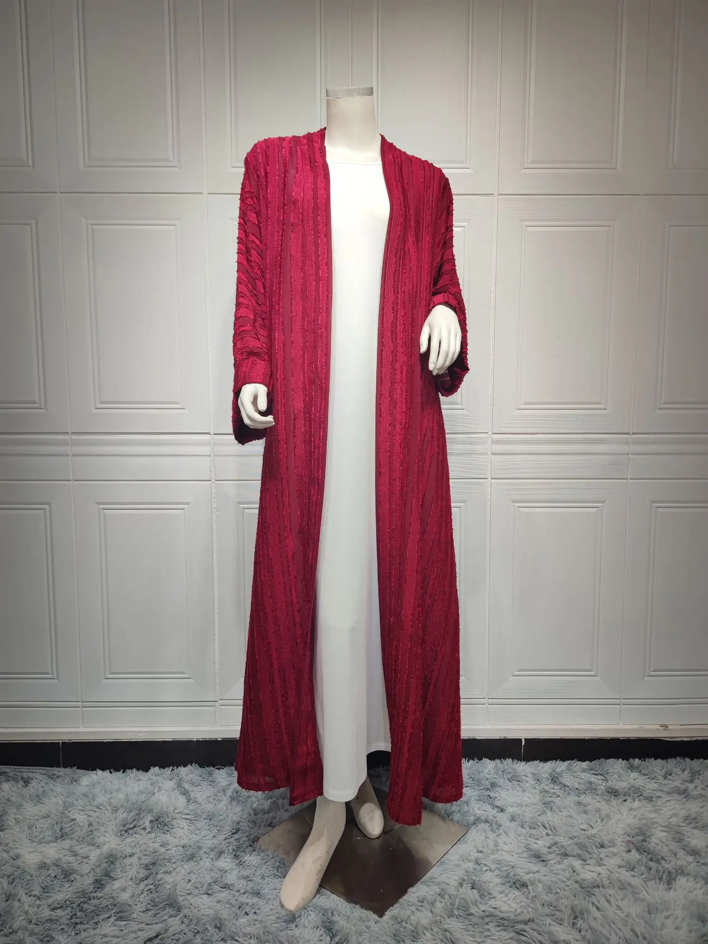 Knit Cardigan Abaya Muslim Coat Women Open Abayas Dubai Islamic Fashion Clothes Ropa Arabe Turkish Tunic Kimono Femme Musulmane