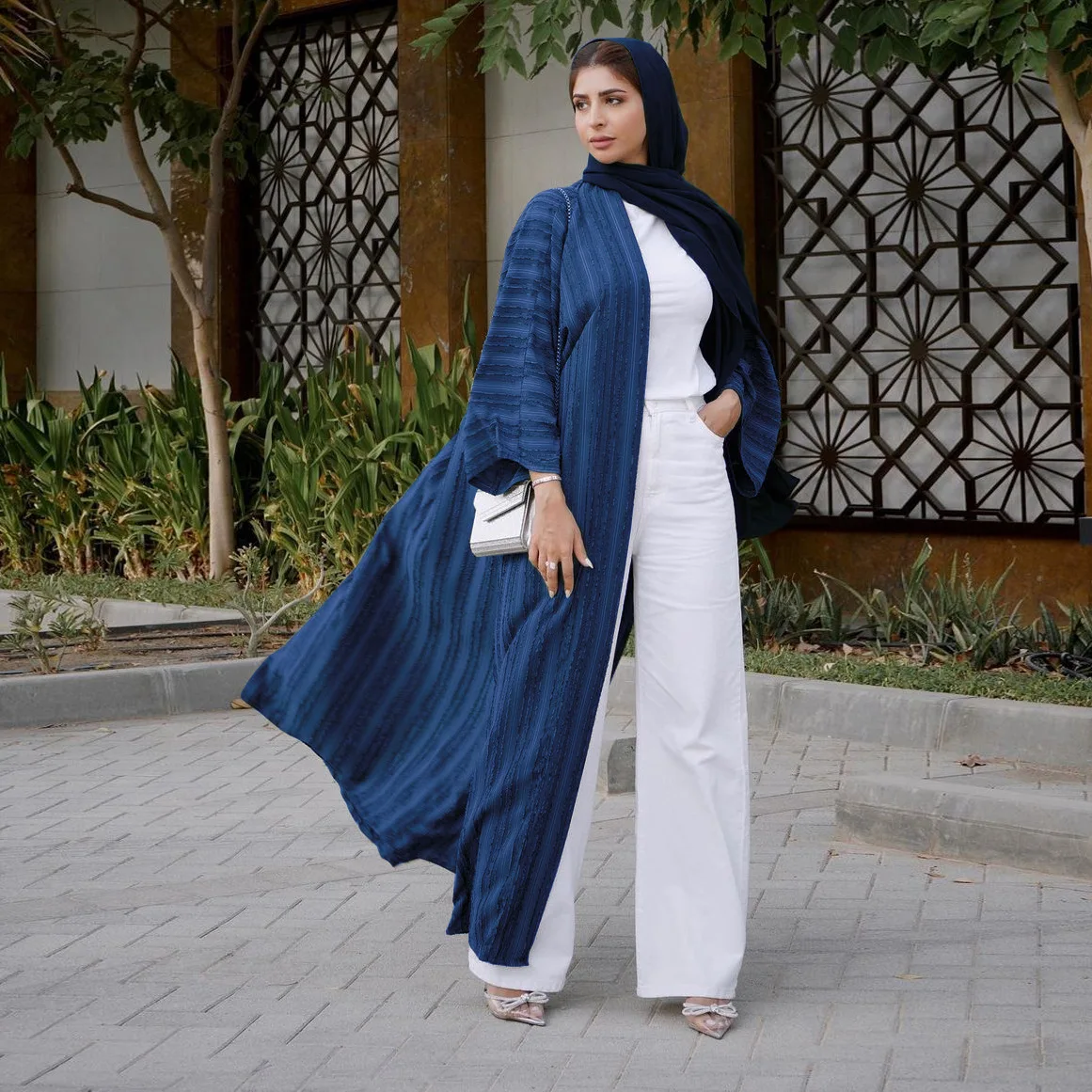 Knit Cardigan Abaya Muslim Coat Women Open Abayas Dubai Islamic Fashion Clothes Ropa Arabe Turkish Tunic Kimono Femme Musulmane