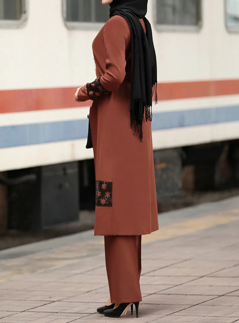 Ramadan Eid Mubarak Kaftan Dubai Abaya Turkish Casual Sets Muslim Dress Islamic Clothing for Women Ethnic Shirts Dress+Trousers Ramadan Eid Mubarak Kaftan Dubai Abaya Turkish Casual Sets Muslim Dress Islamic Clothing for Women Ethnic Shirts Dress+Trousers