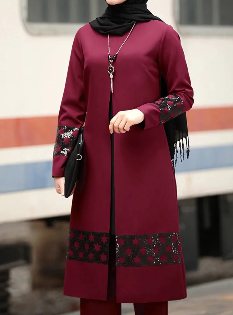 Ramadan Eid Mubarak Kaftan Dubai Abaya Turkish Casual Sets Muslim Dress Islamic Clothing for Women Ethnic Shirts Dress+Trousers Ramadan Eid Mubarak Kaftan Dubai Abaya Turkish Casual Sets Muslim Dress Islamic Clothing for Women Ethnic Shirts Dress+Trousers