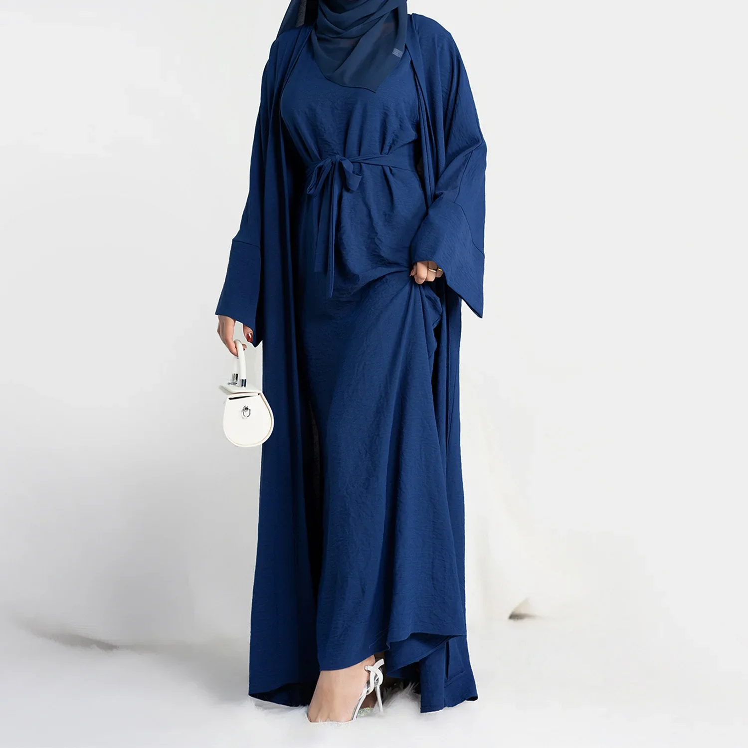 2 Piece Abaya Slip Sleeveless Hijab Dress Matching Muslim Sets Plain Open Abayas for Women Dubai Turkey African Islamic Clothing 2 Piece Abaya Slip Sleeveless Hijab Dress Matching Muslim Sets Plain Open Abayas for Women Dubai Turkey African Islamic Clothing