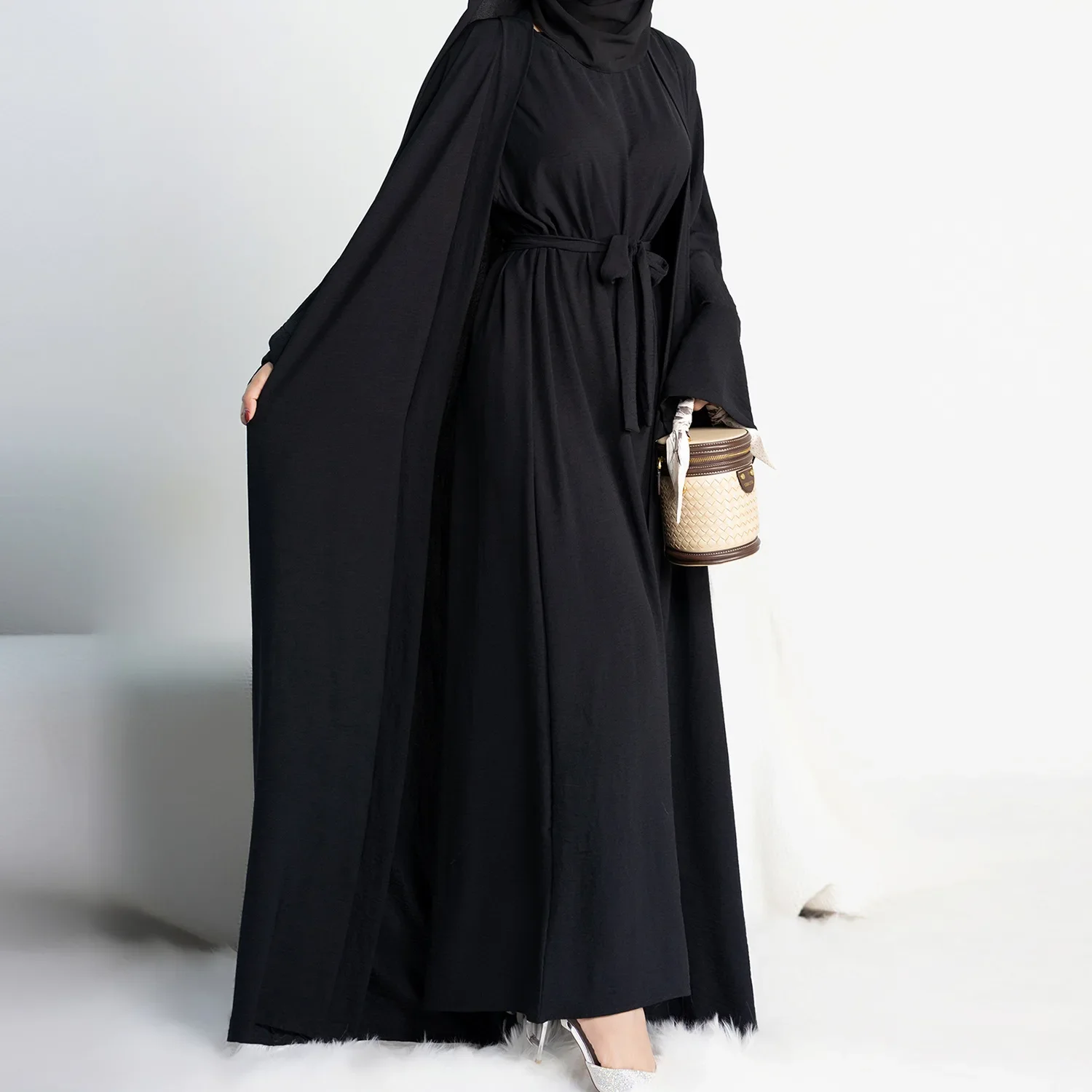 2 Piece Abaya Slip Sleeveless Hijab Dress Matching Muslim Sets Plain Open Abayas for Women Dubai Turkey African Islamic Clothing 2 Piece Abaya Slip Sleeveless Hijab Dress Matching Muslim Sets Plain Open Abayas for Women Dubai Turkey African Islamic Clothing