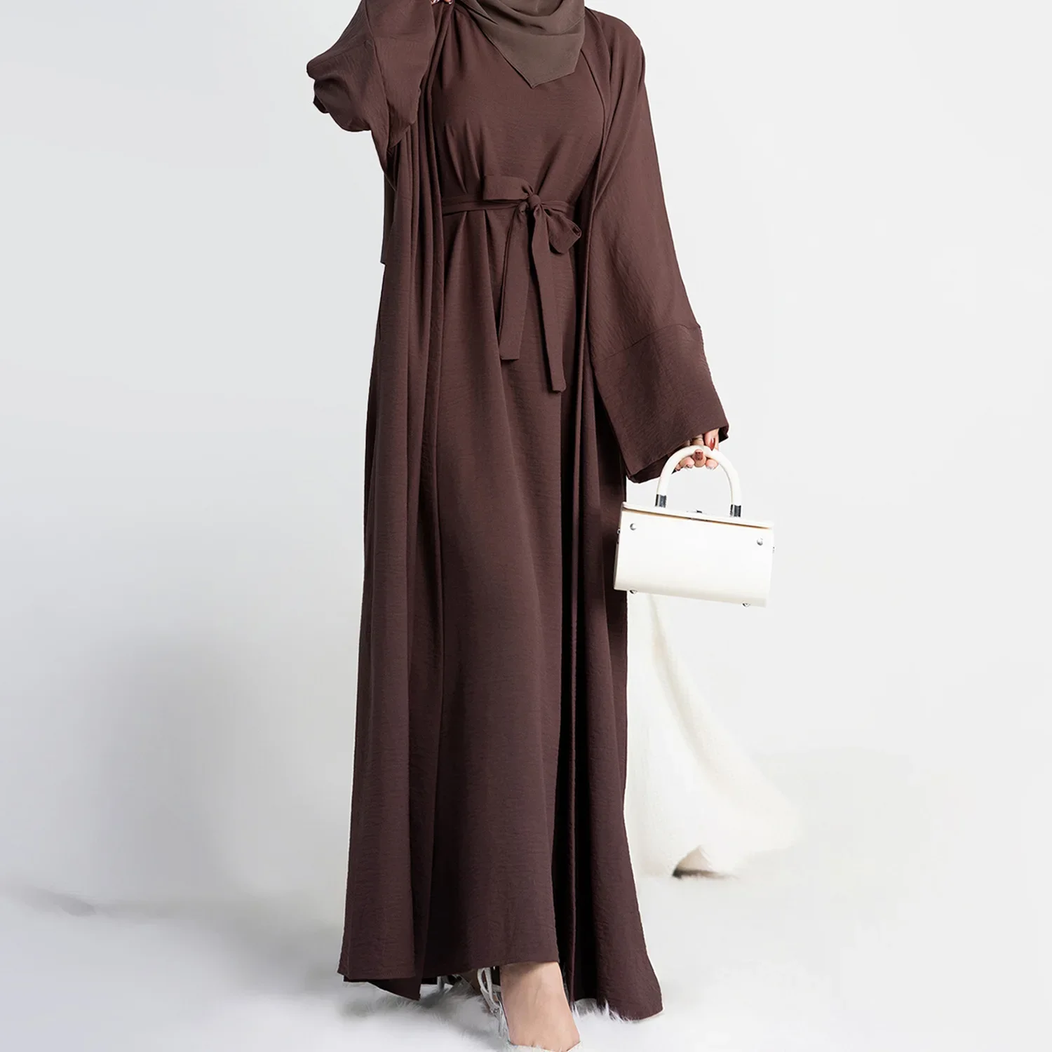 2 Piece Abaya Slip Sleeveless Hijab Dress Matching Muslim Sets Plain Open Abayas for Women Dubai Turkey African Islamic Clothing 2 Piece Abaya Slip Sleeveless Hijab Dress Matching Muslim Sets Plain Open Abayas for Women Dubai Turkey African Islamic Clothing