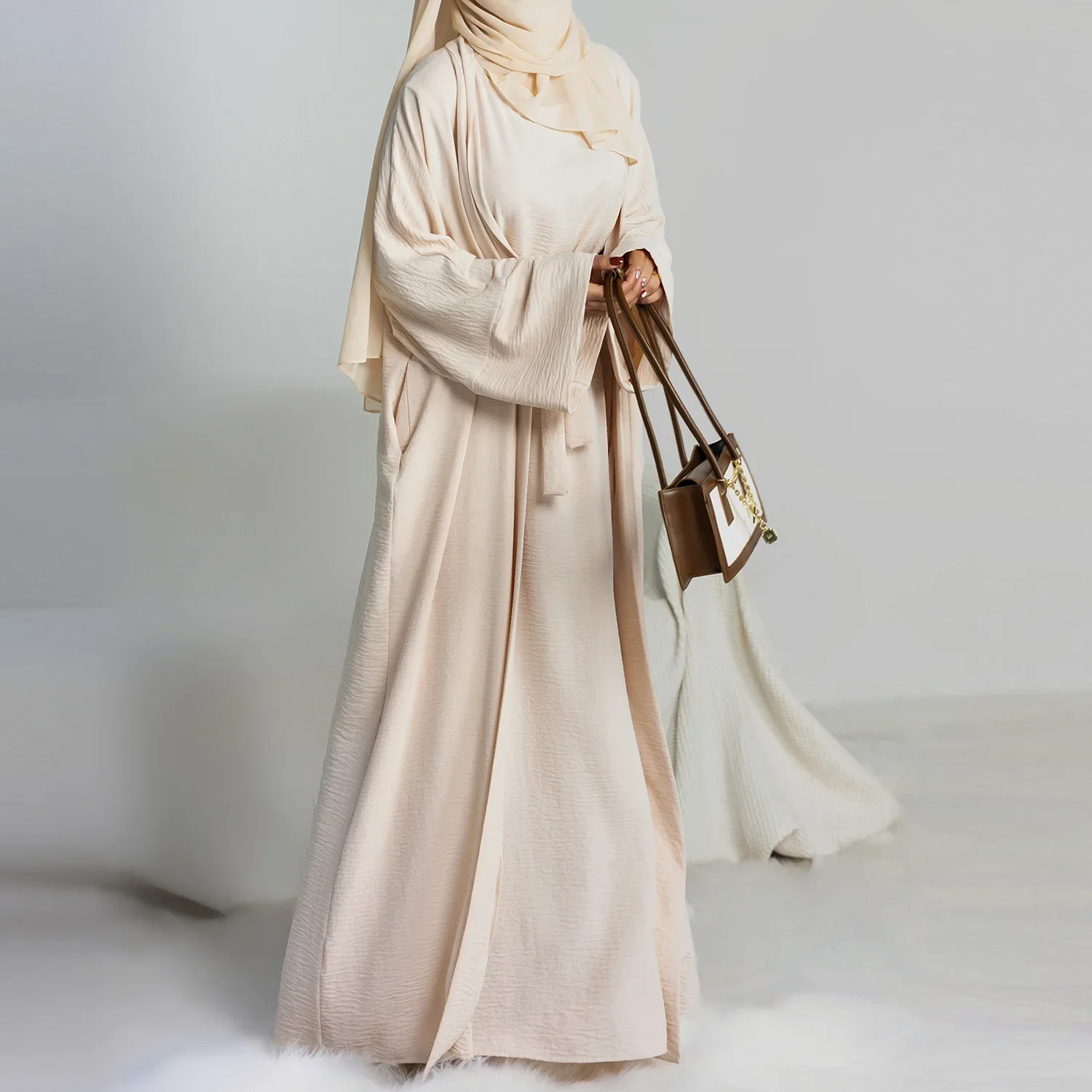 2 Piece Abaya Slip Sleeveless Hijab Dress Matching Muslim Sets Plain Open Abayas for Women Dubai Turkey African Islamic Clothing 2 Piece Abaya Slip Sleeveless Hijab Dress Matching Muslim Sets Plain Open Abayas for Women Dubai Turkey African Islamic Clothing