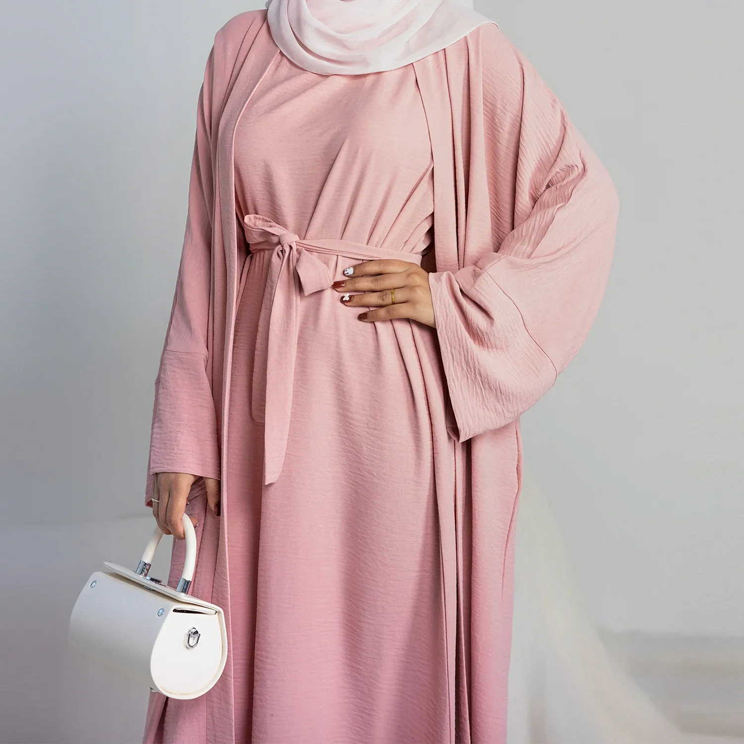 2 Piece Abaya Slip Sleeveless Hijab Dress Matching Muslim Sets Plain Open Abayas for Women Dubai Turkey African Islamic Clothing 2 Piece Abaya Slip Sleeveless Hijab Dress Matching Muslim Sets Plain Open Abayas for Women Dubai Turkey African Islamic Clothing