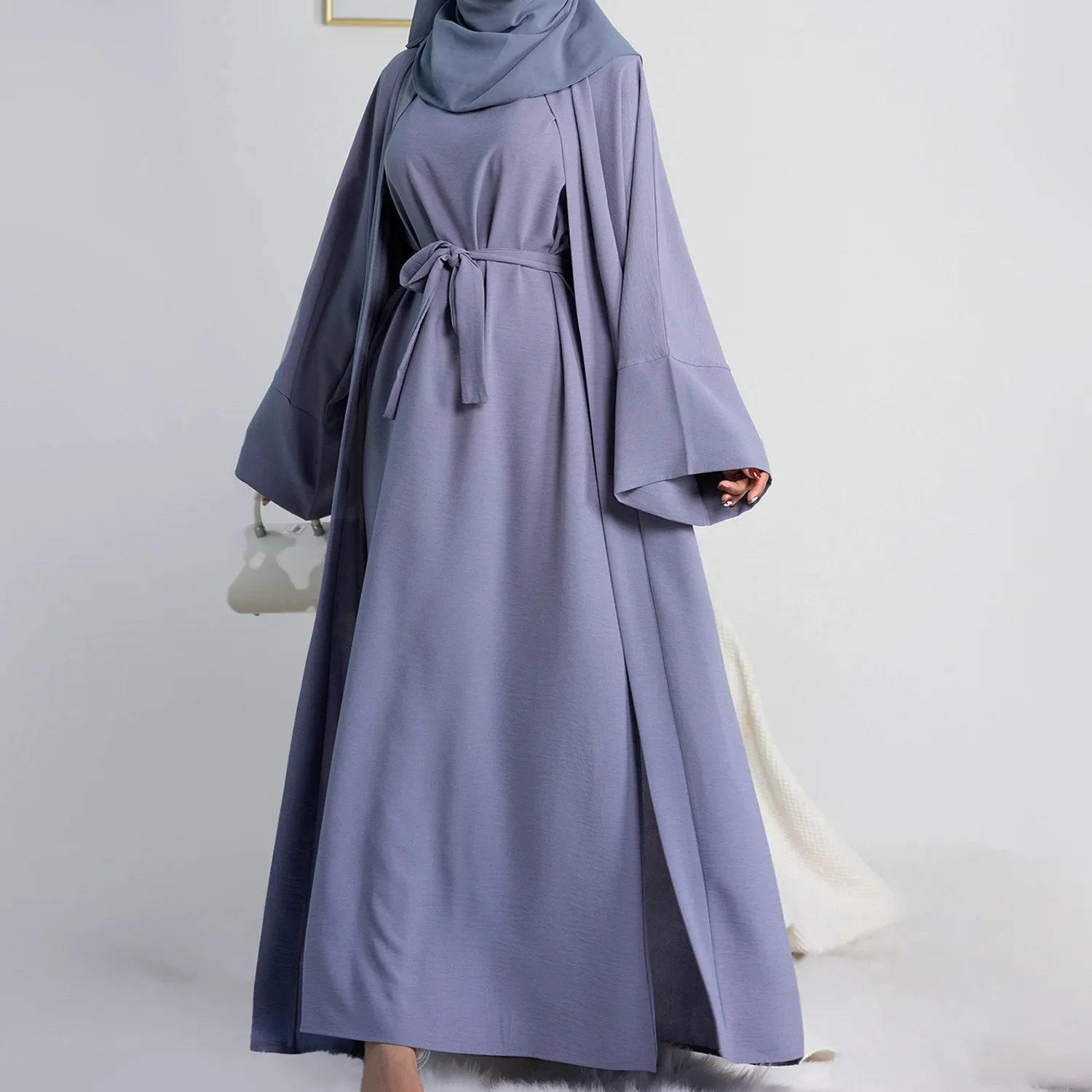 2 Piece Abaya Slip Sleeveless Hijab Dress Matching Muslim Sets Plain Open Abayas for Women Dubai Turkey African Islamic Clothing 2 Piece Abaya Slip Sleeveless Hijab Dress Matching Muslim Sets Plain Open Abayas for Women Dubai Turkey African Islamic Clothing