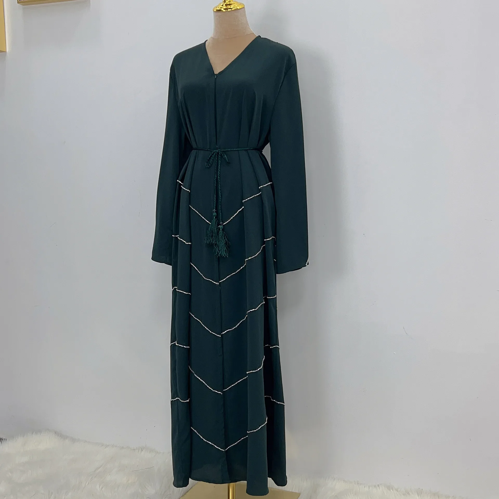 Ramadan Muslim Kimono Abaya Dubai Summer Party Elegant Hijab Dress Beaded Open Abayas for Women Turkey Dresses Islam Kaftan Robe Ramadan Muslim Kimono Abaya Dubai Summer Party Elegant Hijab Dress Beaded Open Abayas for Women Turkey Dresses Islam Kaftan Robe