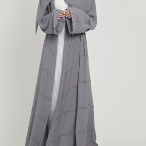 Ramadan Muslim Kimono Abaya Dubai Summer Party Elegant Hijab Dress Beaded Open Abayas for Women Turkey Dresses Islam Kaftan Robe