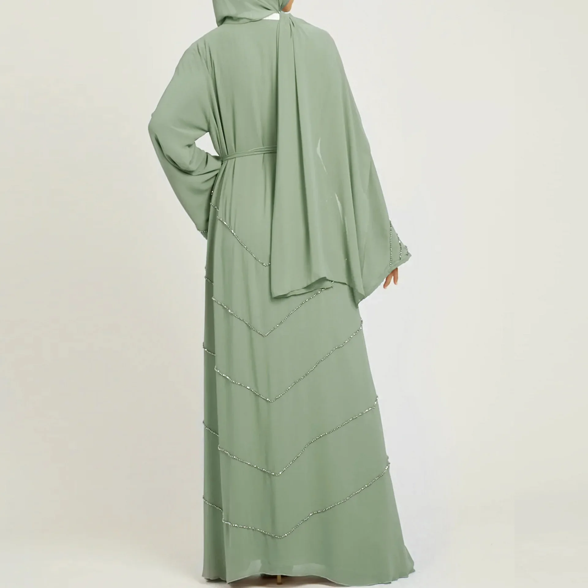 Ramadan Muslim Kimono Abaya Dubai Summer Party Elegant Hijab Dress Beaded Open Abayas for Women Turkey Dresses Islam Kaftan Robe Ramadan Muslim Kimono Abaya Dubai Summer Party Elegant Hijab Dress Beaded Open Abayas for Women Turkey Dresses Islam Kaftan Robe