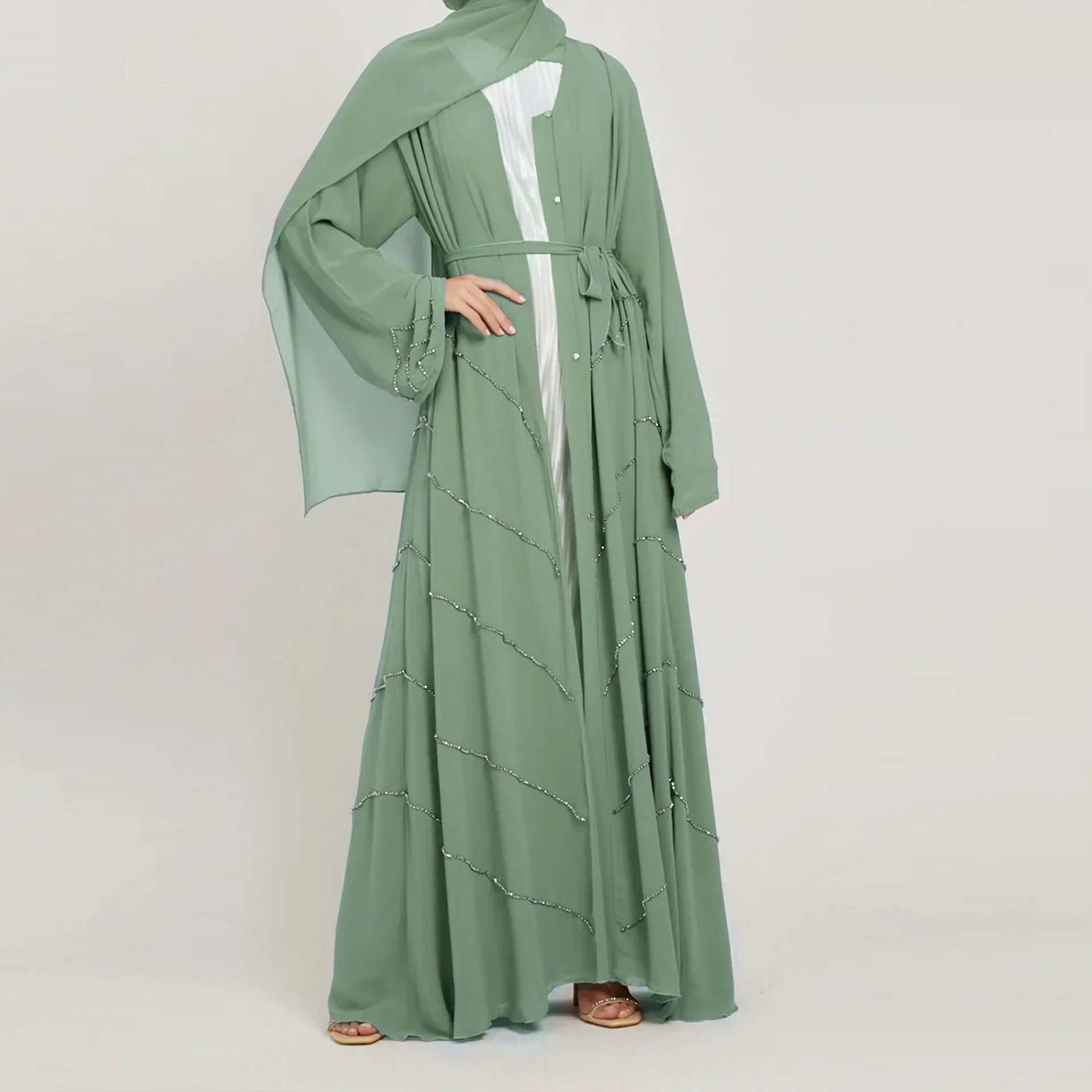Ramadan Muslim Kimono Abaya Dubai Summer Party Elegant Hijab Dress Beaded Open Abayas for Women Turkey Dresses Islam Kaftan Robe Ramadan Muslim Kimono Abaya Dubai Summer Party Elegant Hijab Dress Beaded Open Abayas for Women Turkey Dresses Islam Kaftan Robe