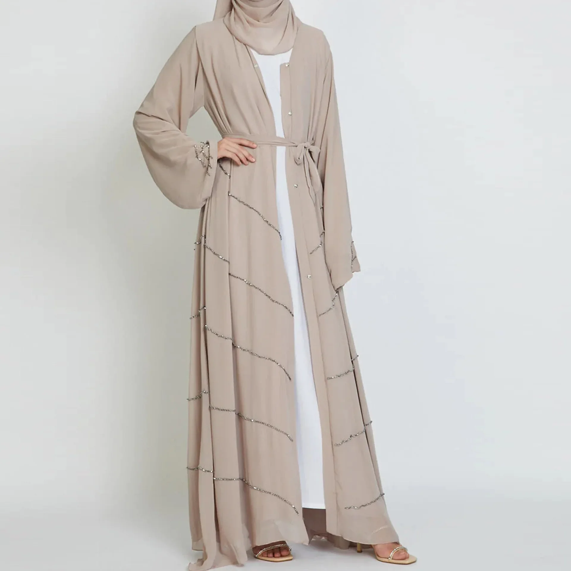 Ramadan Muslim Kimono Abaya Dubai Summer Party Elegant Hijab Dress Beaded Open Abayas for Women Turkey Dresses Islam Kaftan Robe Ramadan Muslim Kimono Abaya Dubai Summer Party Elegant Hijab Dress Beaded Open Abayas for Women Turkey Dresses Islam Kaftan Robe