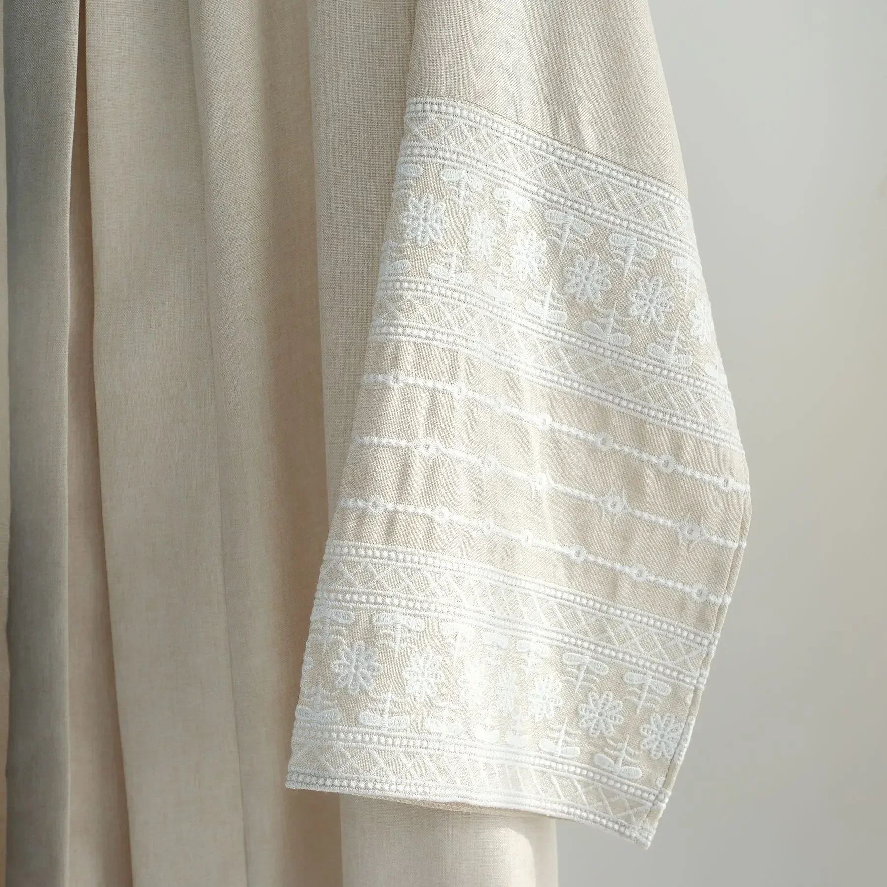 Embroidered Sleeve Linen Open Abaya Luxury Dubai Turkey Kimono Muslim Dress Abayas for Women Ramadan Islam Clothes Kaftan Robe